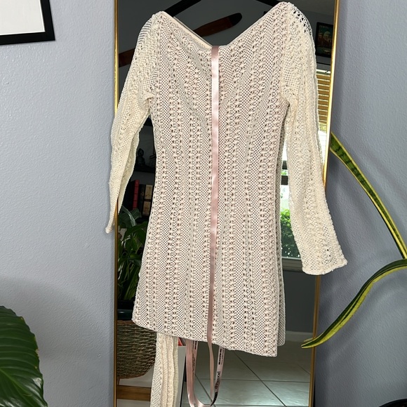 HOUSE OF CB 'Carmelita' Natural Knit Lace Up Dress NWT - Picture 11 of 11